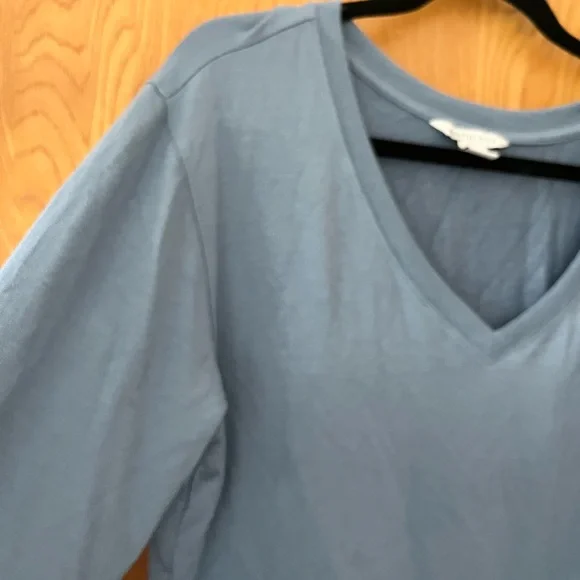 Athleta Blue V-Neck Sweatshirt L - Picture 3 of 9